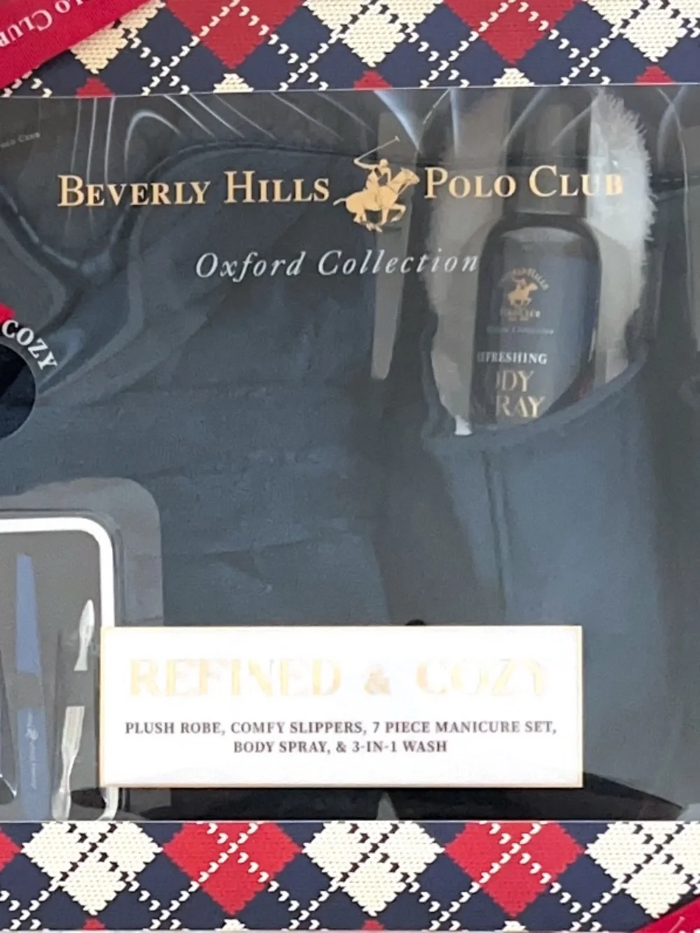 NEW- Beverly Hills Polo Club Navy Gift Set with Red Ribbon